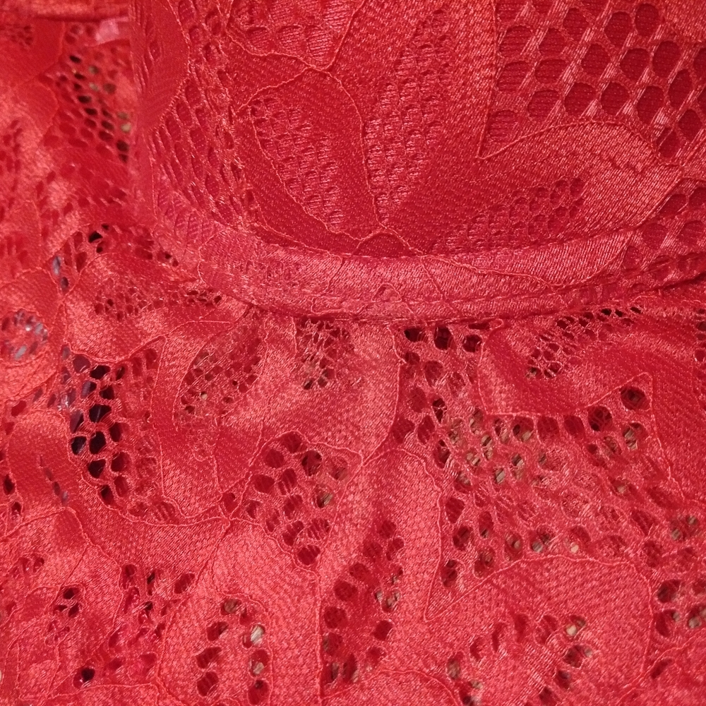 Daisy Fuentes Intimates Long line Lace Push Up Bra Hot Sauce Red - Picture 9 of 13